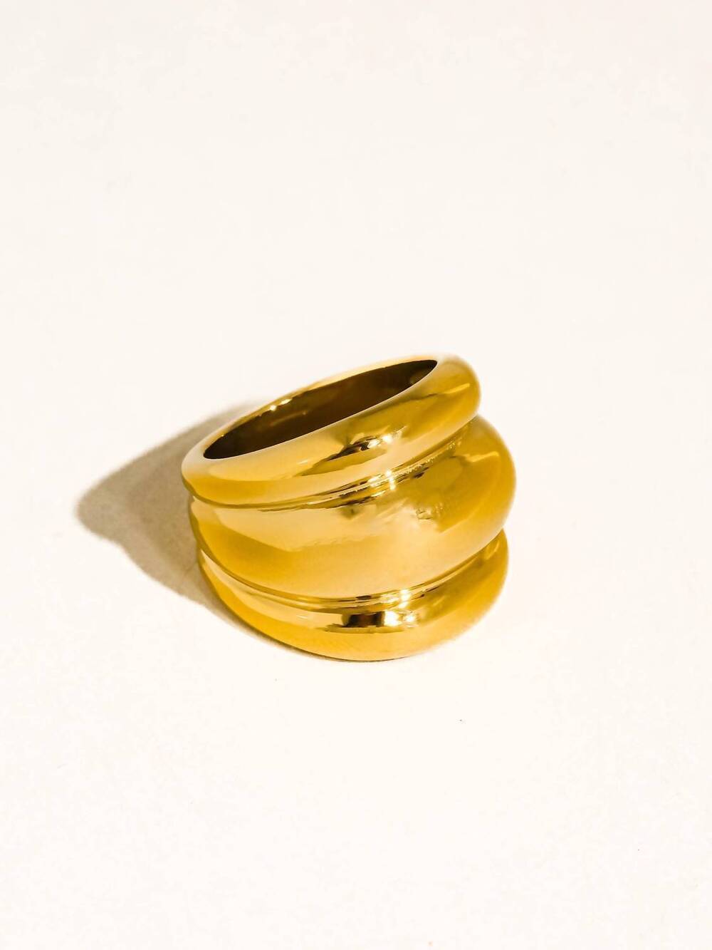 NEW FLANERIE BY MAIQ the charlotte dome statement ring in yellow gold